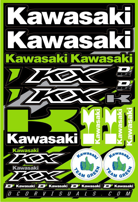 Kawasaki Decal Sheet 12"X18"