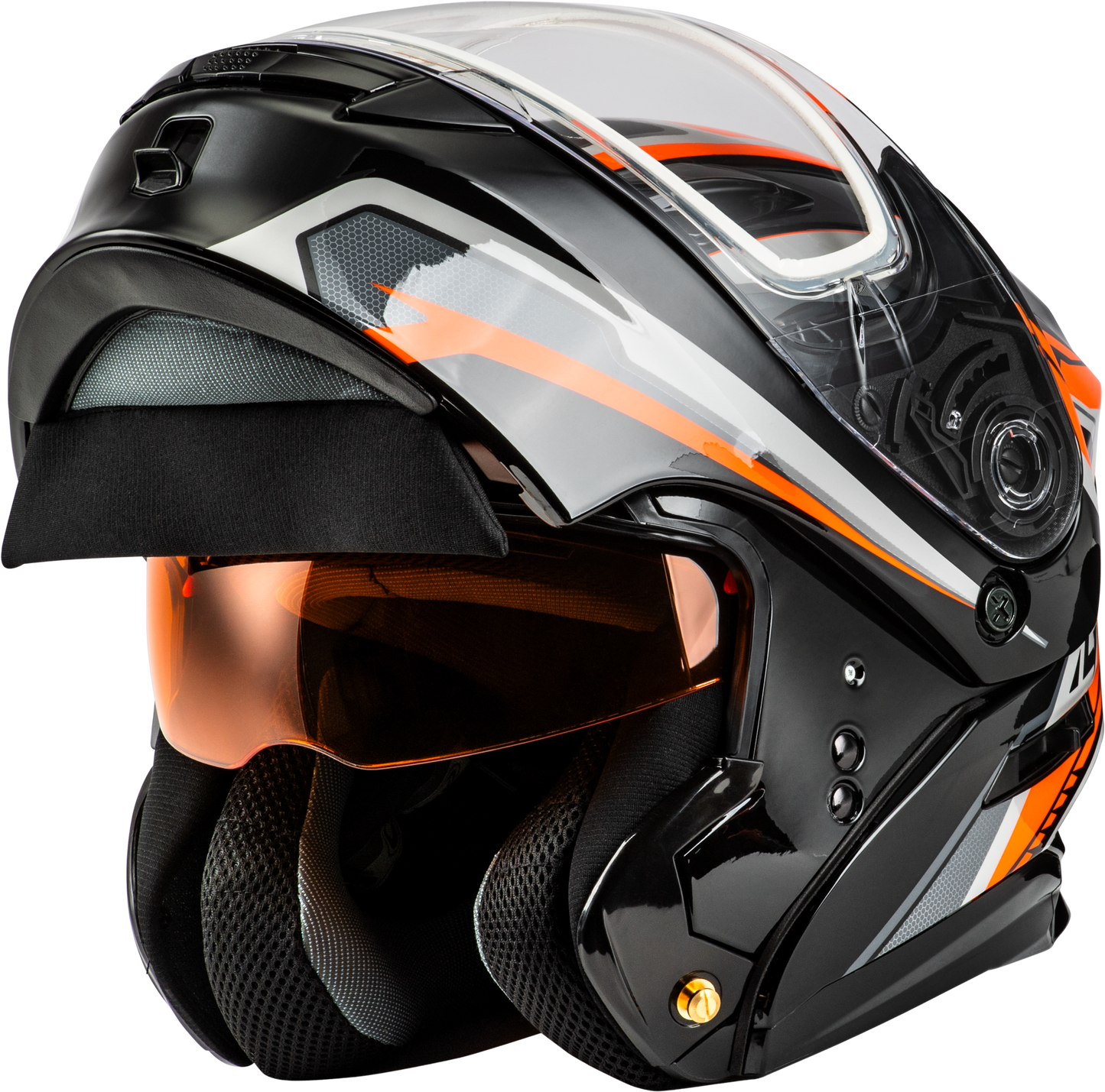 Md 01s Transistor Snow Helmet Orange/Black 3x