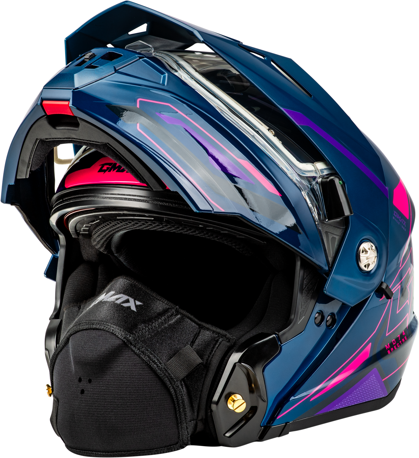 Md 74s Spectre Snow Helmet W/ Elec Shld Blue/Pink/Purple 3x