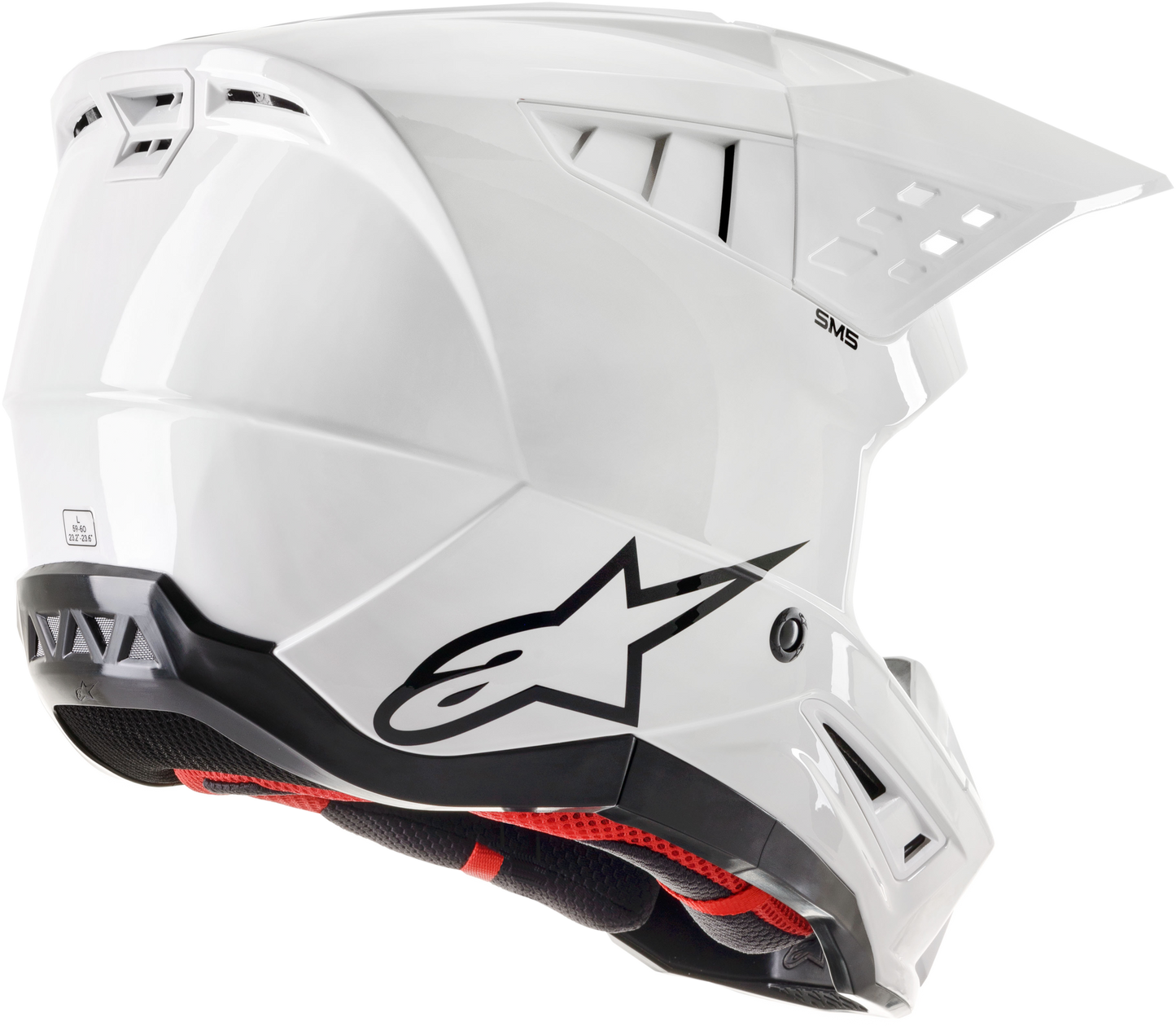 S M5 Solid Helmet White Glossy Sm
