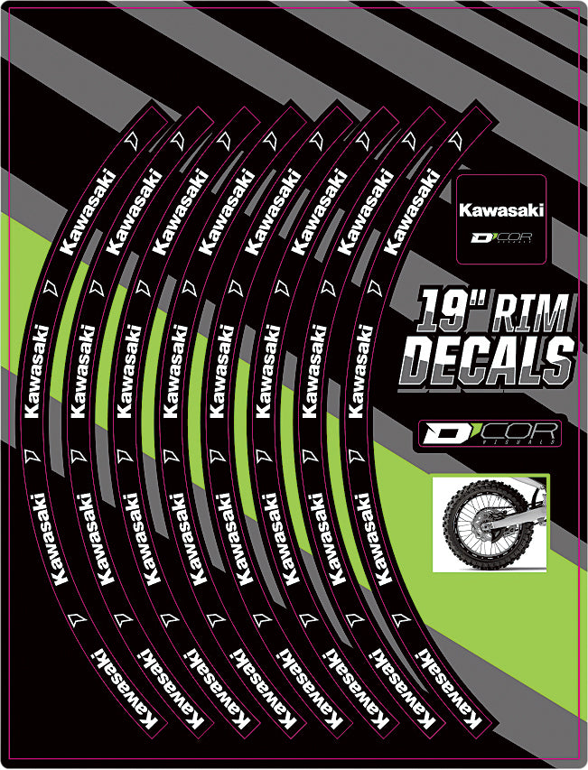 Rim Decals 19" Kawasaki Logo Rear