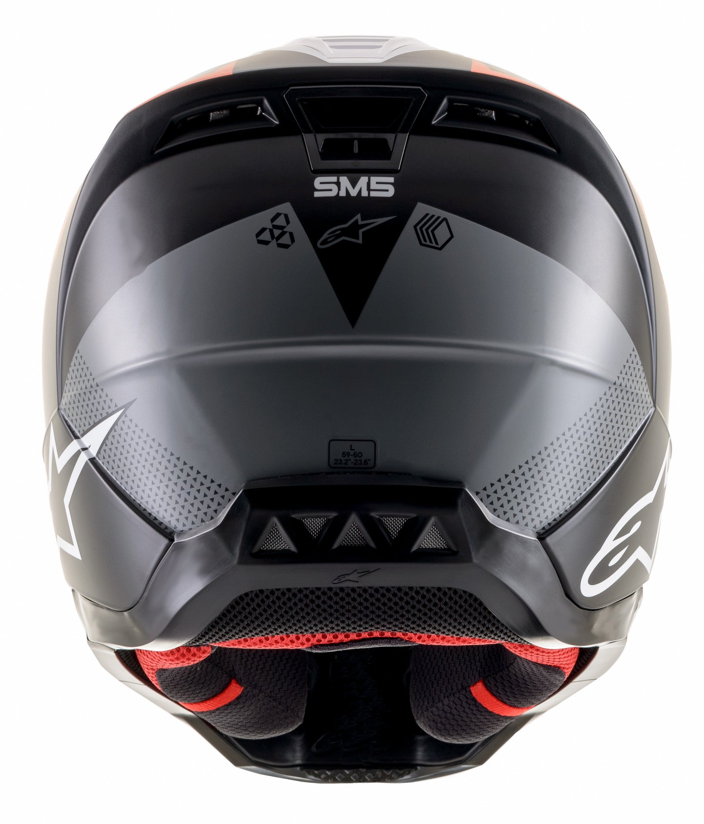 S M5 Rayon Helmet Matte Blk/Wht/Orange Fluo Md