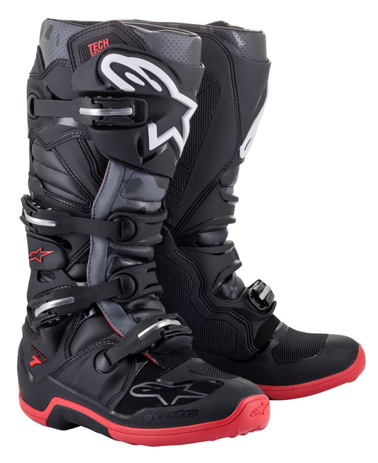 Tech 7 Boots Black/Cool Grey/Red Sz 08