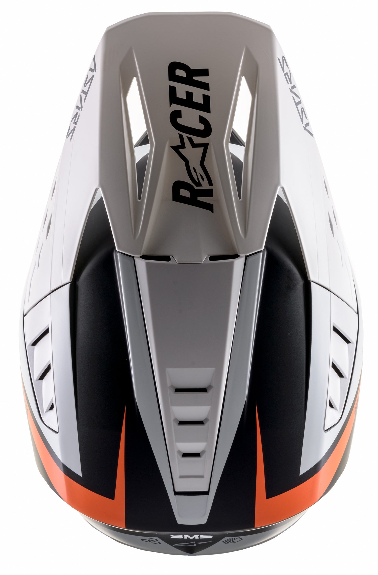 S M5 Rayon Helmet Matte Blk/Wht/Orange Fluo Md