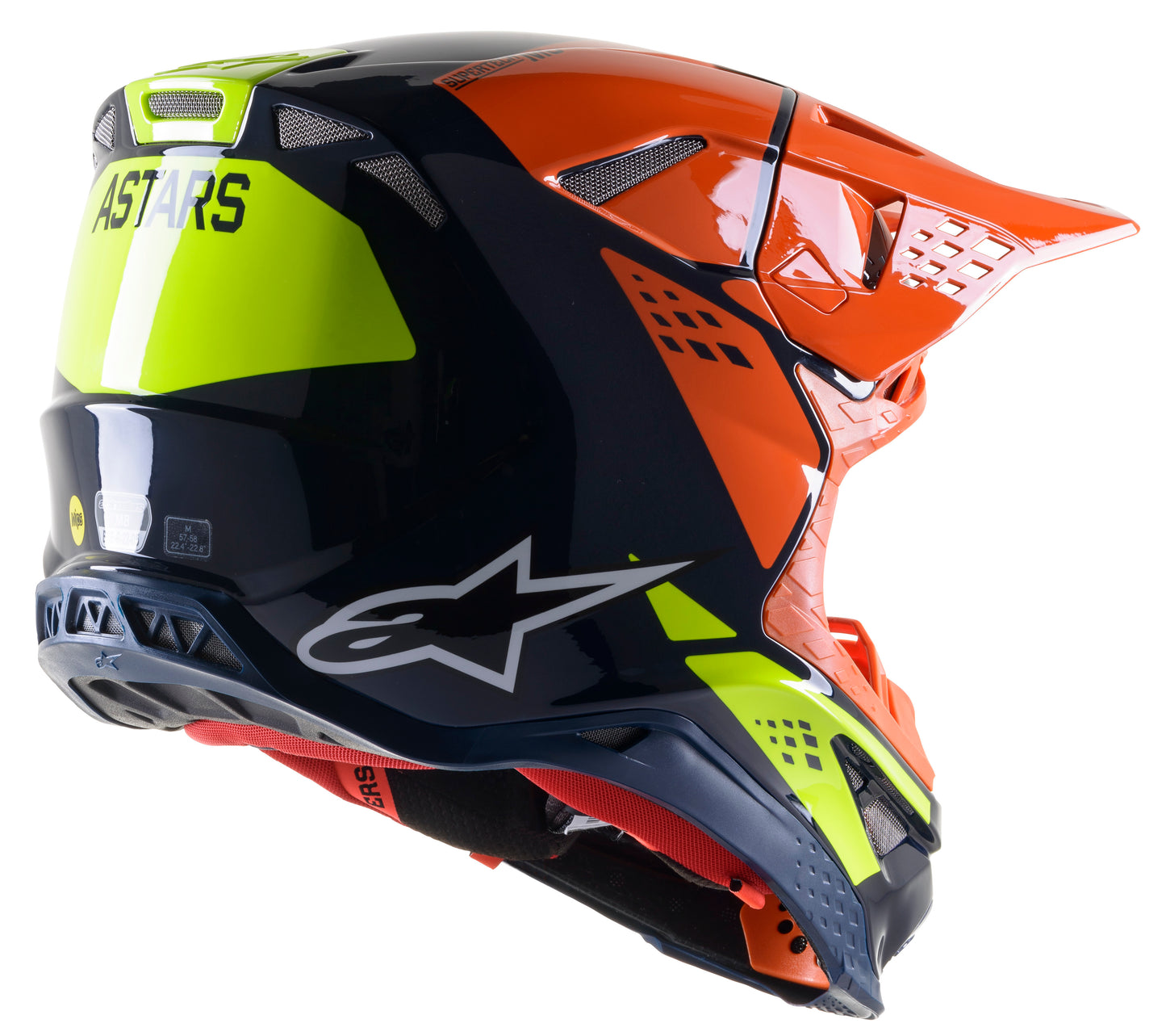 S.Tech S M8 Factory Helmet Dark Blue/Orange/Ylw Fluo Lg