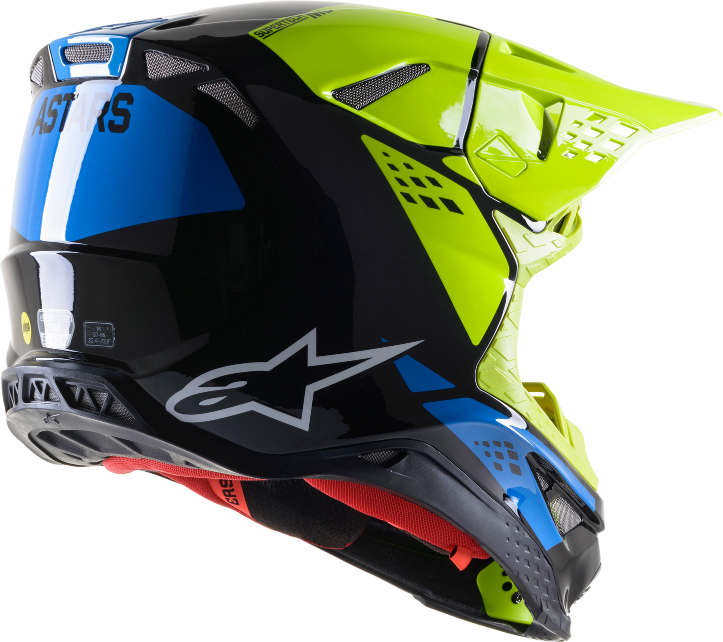 S.Tech S M8 Factory Helmet Blk/Ylw Fluo/Blue Glossy 2x