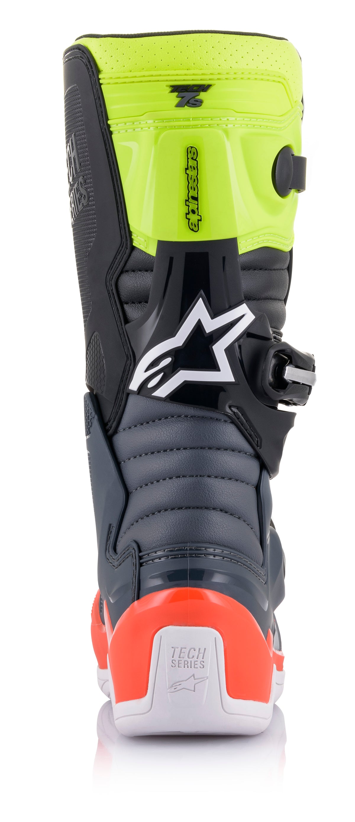 Tech 7s Boots Dark Grey/ Red Fluo/Yellow Fluo Sz 08
