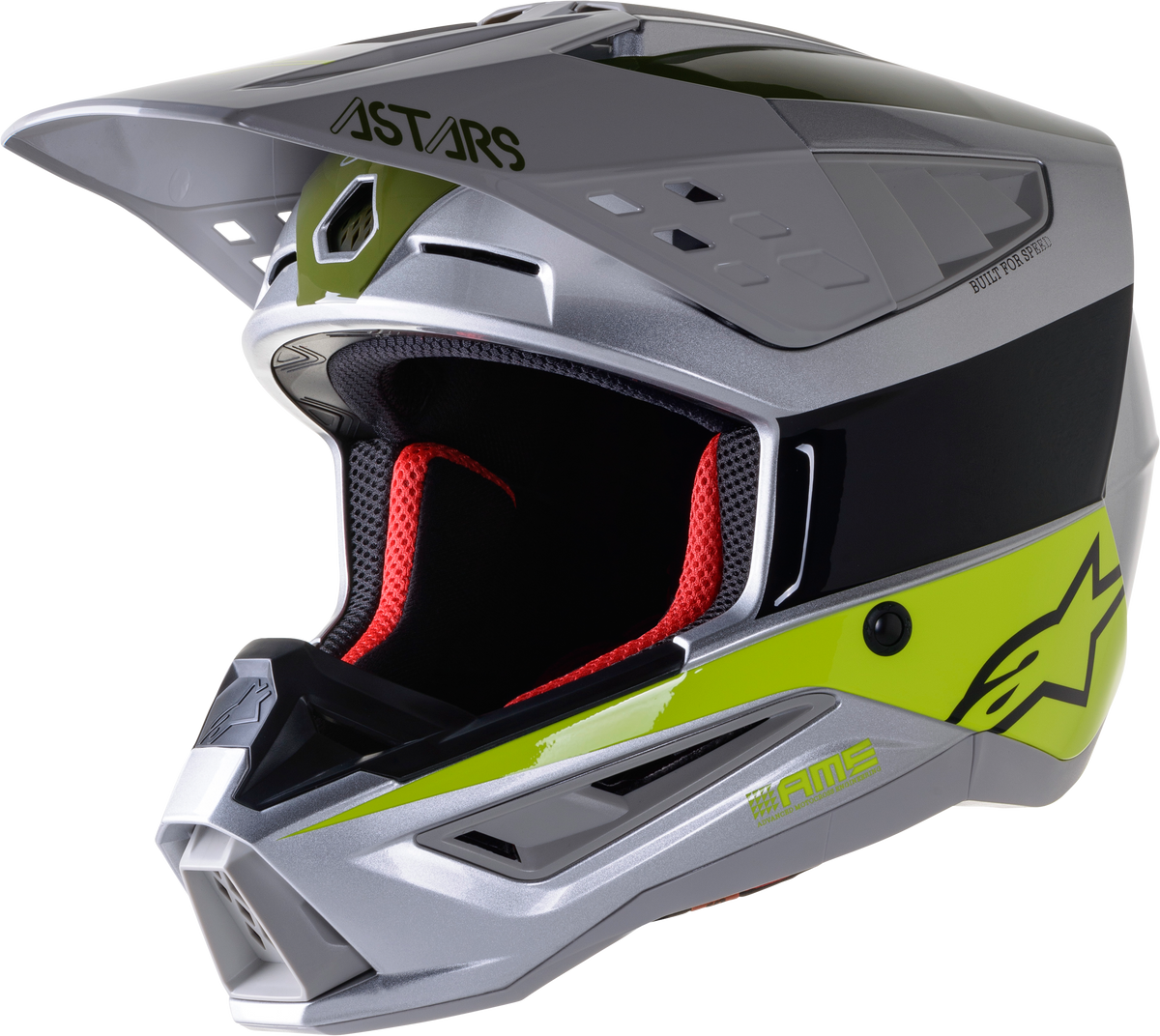 S M5 Bond Helmet Slvr/Ylw Fluo/Mltry Grn Md