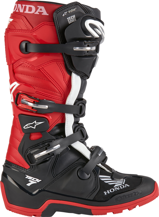 Honda Tech 7 Enduro Drystar Black/Bright Red Sz 10