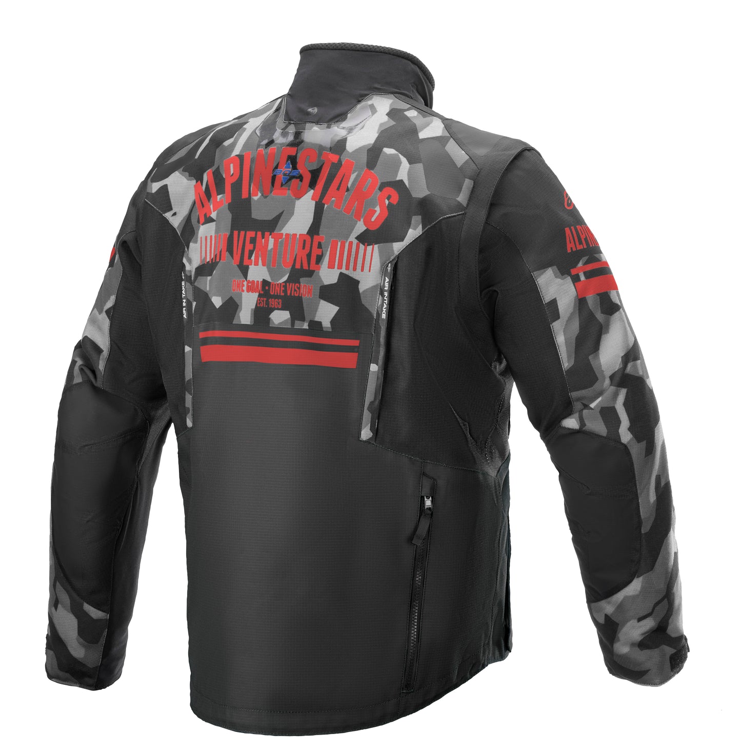 Venture R Jacket Grey Camo/ Red Fluo Sm